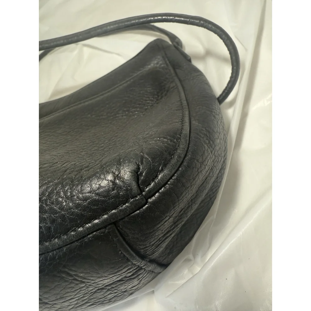 Fossil Vintage Y2K Purse Black Leather Small Crossbody Bag Key Charm